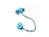 螢光色系花花頭夾髮夾髮飾連耳環