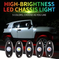 Car Led Chassis Lights 9 Beams Underbody Glow LED Rock Lights Aluminum Alloy Waterproof Led Neon Lig