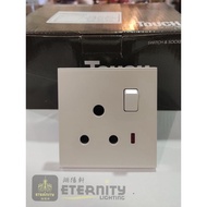 RETOUCH ELEGANCE 15A DOUBLE POLE ROUND PIN SWITCH SOCKET C/W NEON