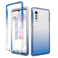 For LG Velvet 5G Dual Layer Hybrid Anti-Scratch Gradient Shockproof Full Body Clear Case Cover