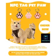 NFC Tag Pet Paw – Smart Pet ID with Direct Call to Owner | Pet Necklace | Pet Toy | NFC Keychain Tag