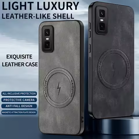 For Infinix GT 30 Pro Case New High-end Plain Leather Magnetic Drop-proof Cover For GT 20 Pro Wirele