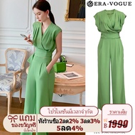 M&GSEraVogue S-XL จั๊มสูท จั๊มสูทขายาว ชุดเซ็ท 2 ชิ้น เสื้อแขนกุด+กางเกงขากว้าง จั๊มสูทเอวสูง จั๊มสู