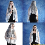 BLACK Traditional Lace Veil for Wedding Bridal Latin Mass Headscarf Veil for Women Catholic Church M