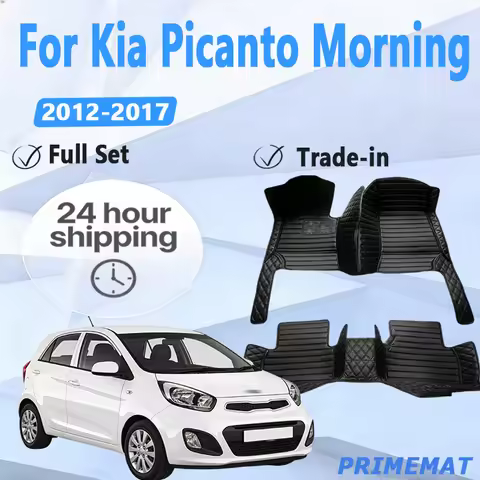 Luxury Leather Car Floor Mats For Kia Picanto Morning Grand Eko Taxi JA 2012~2017 5door Anti-dirty C