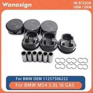 Engine Pistons & Rings Set Oversize 0.5 Fit 3.0 L For BMW X5 Z4 E46 E53 E60 E85 330i 530i M54 M54B30