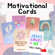 PartyMonkey Christian Card for Children Round Edge Motivational Bible Verses Post Card Sunday Holy