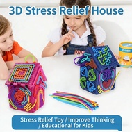 Stress Relief Toys 3D Sensory Board: Children's Puzzle Toys, Building Blocks, House 3D Sensory Decom