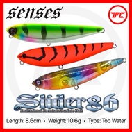 SENSES SLIDER 86 Lure Bait Pencil Top Water 86mm 10.6g 8.6cm Zigzag Walk The Dog