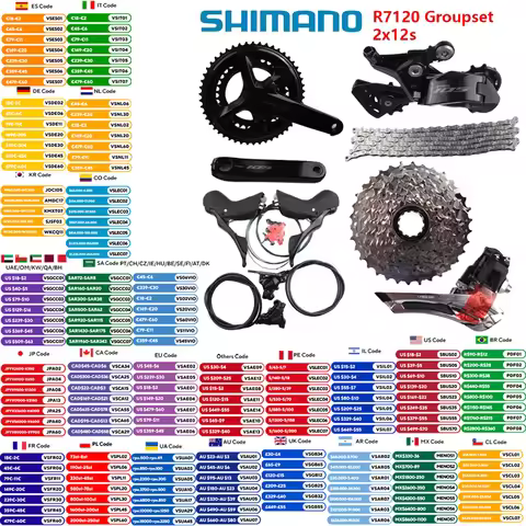 Shimano 105 R7120 Groupset 2x12s Hydraulic Disc Brake Mechanical Groupset R7100 Front Derailleur Rea