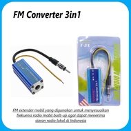 S-NET Fm Converter 3in1 - Antenna FM Radio Band Frequency Converter Car FM extender/