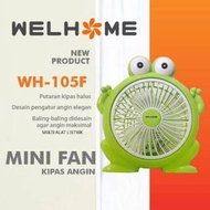 HIJAU WELHOME WH 105 F WH105F 105F FROG FAN KEROPPI KEROPI DESK FAN GREEN TABLE 2 SPEED
