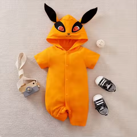 Anime Cosplay Clothes Halloween Costume Kurama Newborn Baby Boy Clothes Children Overalls Romper One