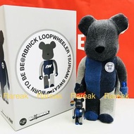 Medicom Bearbrick 2018 Loopwheeler HF 400% + 100% Flocky be@rbrick Boxset