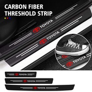 Car Threshold Strips Carbon Fiber Bumper Door Side Step Pedal Decoration Accessories for Toyota VIos Yaris Corolla Cross Veloz Wish Revo CHR Avanza Fortuner Rush Innova raize