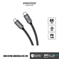 ERGONOZ Clynk High-Speed USB-C 3.2 GEN 4 CABLE ส่งข้อมูลด้วยความเร็ว 20Gbps รองรับภาพ 4K60Hz สายถัก