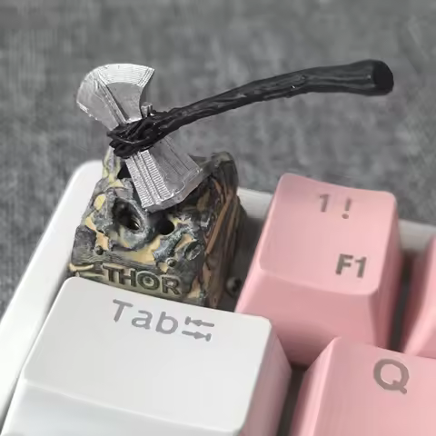 Thor Storm Axe 3D stereoscopic Keycaps 2In1 resin keycap Magnetic transparent personality keycap ESC