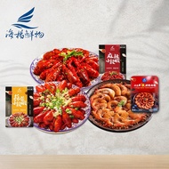 【海揚鮮物】(免運)十三香極舒肥白蝦600g 蒜蓉小龍蝦750g 麻辣小龍蝦750g 3入組