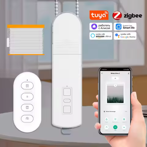Tuya Smart Zigbee Roller Curtain Motor DIY Motorized Chain Roller Blinds Shade Shutter Drive with Re