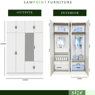 Almari Baju Yang Terkini Quality Harga yang Murah /Alamari Pakaian_ada Cermin-Mirror Kabinet Laci-Dr