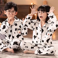 2.1 Moo Baby Long Sleeve Pajamas 3-14 Years Old With Button Front Pocket CT19