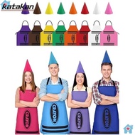 KATAKAN Crayon Themed Gnome Set, Funny Cleaning Crayon Apron,  Fancy Dress Colorful Art Craft Activi