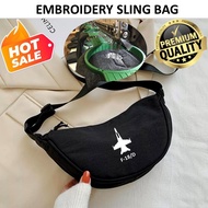 EMBROIDERY SULAM F/A-18D SUPER HORNET FIGHTER JET SILHOUETTE uniqlo Canvas Crossbody Shoulder Bag To