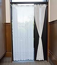 Techno aim Deodorizing Antibacterial Front Door Noren Long Lace Screen, White, Earth Plus, Length 63