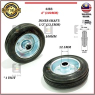 4" TROLLEY WHEEL HAND TRUCK WHEEL CASTER ROLLER RUBBER WHEEL