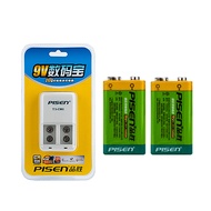 Pinsheng 9V Rechargeable Battery Set Alarm Multimeter NineV 6F22 Square Multimeter Microphone Charge