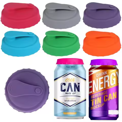 Silicone Soda Can Lid Reusable Can Stopper For Soda Beer Drinks Juice Coke Beverage Cap Fits Standar