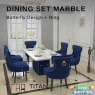 [PREORDER-7 Days] Butterfly Dining Set Marble Meja Marble / Kerusi Meja Makan 6 Kerusi 8 Kerusi