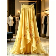 New Chinese Style Chinese Style High-End Printed Skirt Women 2026 Summer New Style High Waist Drape 
