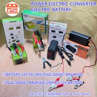 Switches of battery with home plug socket 240v to 12v-6v  / 12v to 240v Automatic Car Motorcycle Bat