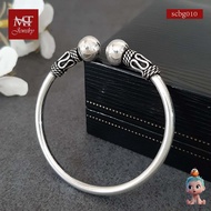 MT Children's Bracelet Real Silver Tube Bali Style Wrist 13 Cm Bangle (scbg010) Jewelry Manithara