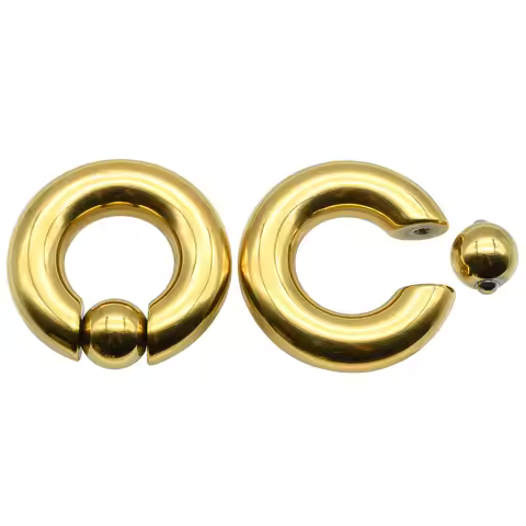 1Pc 00G-0G-12G Large Gauges Stainless Steel Captive Spring Bead Rings for Septum Piercing Nose Rings