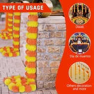 5Pcs Marigold Garland for Decoration5 Feet Artificial Marigold Flowers Diwali Decorations for HomeMa