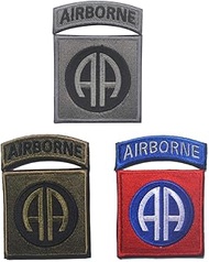 Oyster-Patch 6pcs US Army 82nd AA D82 Airborne Division Tactical Patch (Red/Green/Grey)