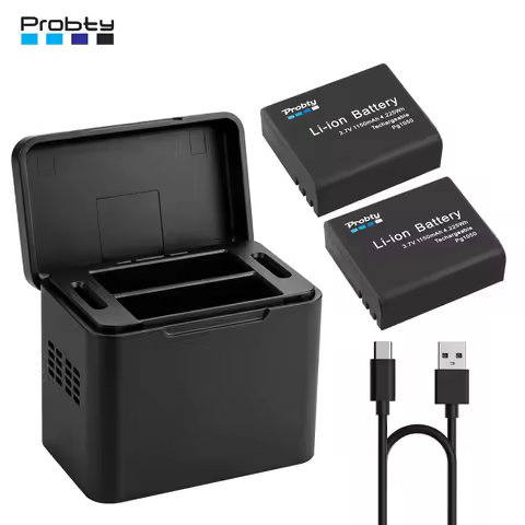 1150mAh PG1050 Battery + USB-C Charging Case for AKASO EK7000/Brave 4/V50X/Apexcam/COOAU/Dragon Touc
