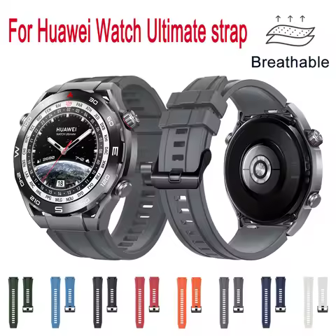 22mm Watchband for Huawei Watch GT5/Ultimate Breathable Rubber Replacement Watchbands for Huawei Wat