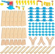 ORBRIUM 115 Pcs Build & Play Ultimate Elevated Wooden Railway Construction Set Expansion Pack #3 wit