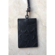 Ready oke) coach lanyard id card - black