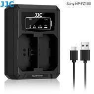 JJC NP-FZ100 Battery Dual USB Charger Replace BC-QZ1 for Camera Sony ZVE10 II A6700 A6600 a7R V a7 I
