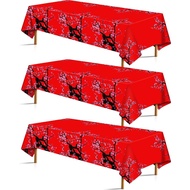 3Pcs Kain Meja Bunga Sakura Hiasan Parti Hibachi Bunga Sakura Cina Jepun Penutup Meja Plastik Kain M