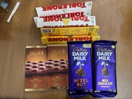 Toblerone, Lindt, and Cadbury Chocolate Bars吉百利朱古力，三角朱古力 tung chun only