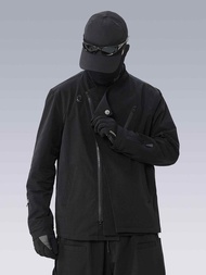 工裝機能西裝外套男休閒翻領寬松西服戰術變形機車夾克