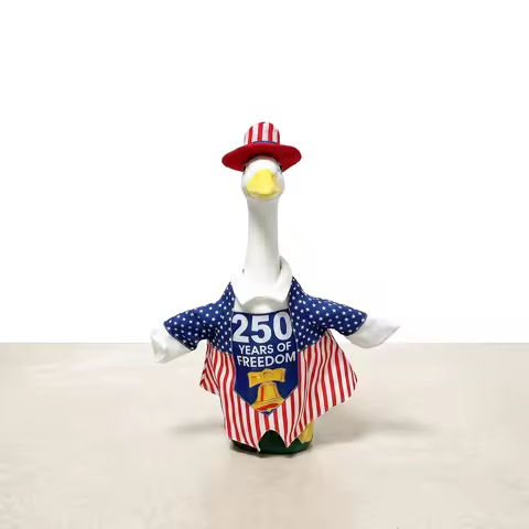 4th of July Patriotic Porch Goose Outfits Weather USA 250th Anniversary Outdoor Decoration for 23 In