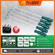 TUOCHI 5PCS Extra Long Torx Screwdriver Set 400mm Screw Driver Star Head Magnetic Tip T15 T20 T25 T2