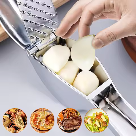Premium Garlic Press Zinc Alloy Garlic Mincer Garlic Crusher Manual Garlic Press Set Garlic Squeezer