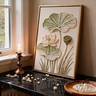 MXBEAUTY Pearl Painting Kit, 3D Sparkling DIY Painting Art Kit, Reduce Pressure Floral Craft DIY Pea